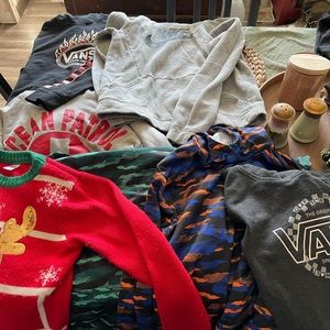 Boys sweatshirts and ugly sweaters